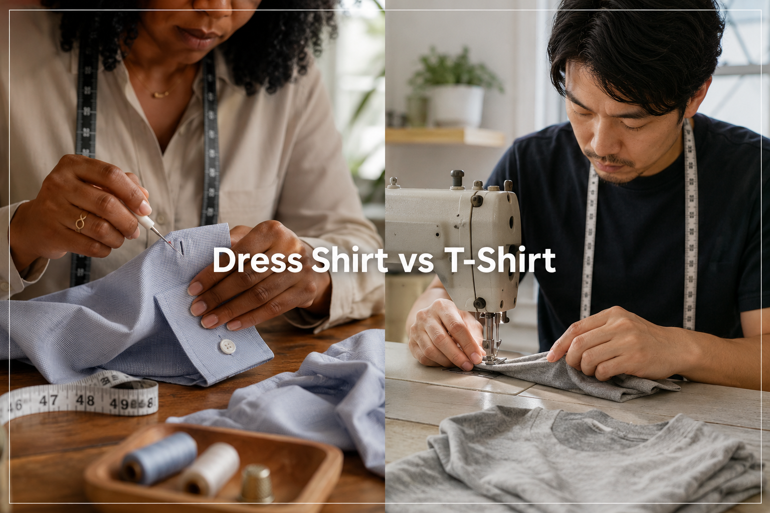 How to Shorten Sleeves on a Dress Shirt vs T-Shirt