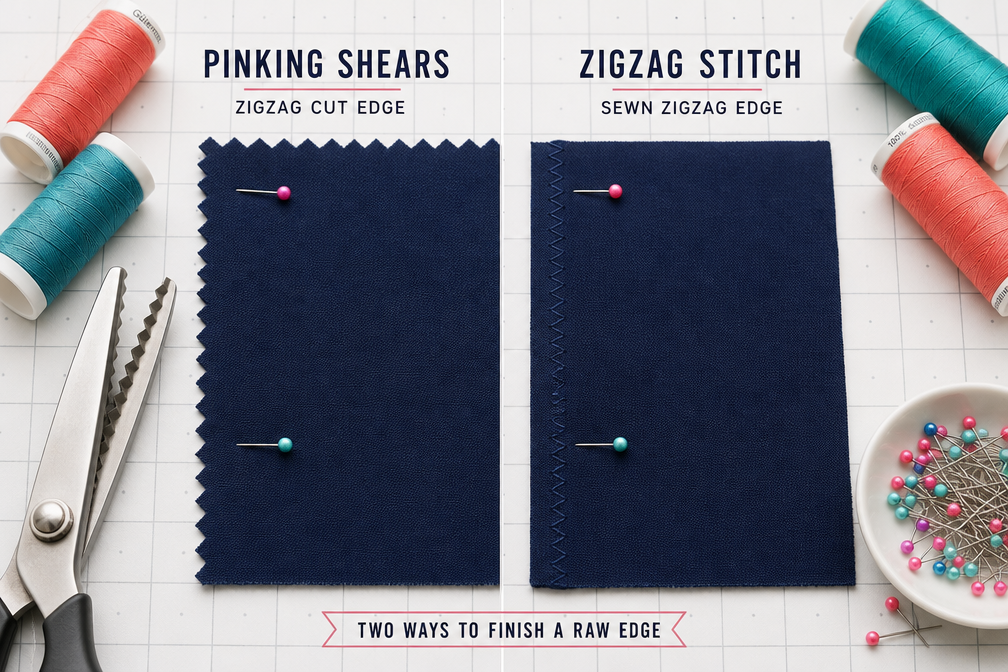 Pinking Shears vs Zigzag Stitch for Seam Finishing